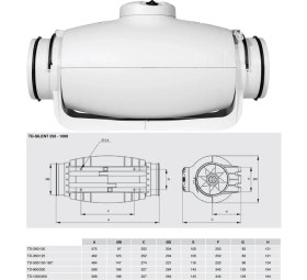 Resim Soler&Palau Susturuculu Ultra Sessiz 570 M³/h Ø150/160MM Td 500/150-160 Yuvarlak Kanal Fanı Soler Palau Tasarruflu Agmair Agm Havalandırma 