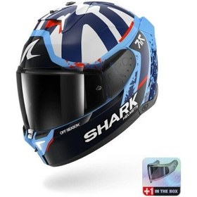 Resim Shark Skwal İ3 Replıca Raul Fernandes Kapalı Kask Ledli Model Renkli Cam lidir Mavi-beyaz 