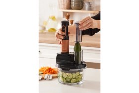 Resim Mastermaid Prosteel Cam Mutfak Robotu Uzun Blender Ayaklı 6 Bıçaklı 2500 W Black Copper 