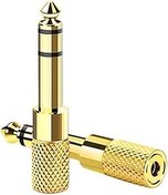 Resim SELIACR 6,35 mm Erkek - 3,5 mm Dişi Kaplama Stereo Jak Adaptörü, Jack 6.3 3.5 Amplifikatör Kulaklık Adaptörü Gitar Elektronik Klavyeler Kulaklıklar ile Uyumlu 
