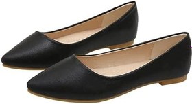 Resim 1 Çift pompalar dans ayakkabıları ayakkabılar şık gündelik kadınlar için sandalet kedi topuklu kadın ayakkabı iş ayakkabısı kadın düz ayakkabı bale daireler sığır tendonu Black 