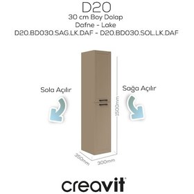 Resim Creavit D20 30 Cm Sola Açılır Boy Dolabı Dafne Lake Kapak Dafne 