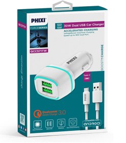 Resim L'eDoren Force Çift Çıkışlı Fast Type-c Usb Kablolu Araç Şarj Cihazı Iphone/huawei/xiamoi Qcc571tw 