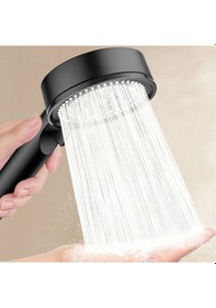 Resim Buffer 5 Fonksiyonlu Yüksek Basınçlı Ayarlanabilir Siyah Duş Başlığı Çok Renkli 