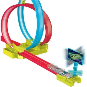 Resim Hot Wheels Neon Yarışlar Çifte Çemberde Yarış Seti HPC05 