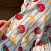 Resim Kadınlar için Sevimli Karikatür Domates ve Muz Baskılı Bol Pijama Pantolonu - Rahat Çizgili Lounge Pantolonu Cep Detaylı, Bahar ve Sonbahar için Mükemmel, Günlük Ev Giyimi veya Yürüyüş için Uygun, Dışarıda Giyilebilir 