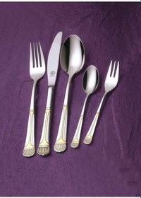 Resim Marion Mat Altın Solingen 96 Parça Kutulu Çatal Kaşık Bıçak Seti 