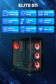 Resim Game Garaj Elite S11 AMD Ryzen 7 7800X3D 32GB RAM 1TB SSD RTX5070Ti 360mm Sıvı Soğutma FreeDOS Oyuncu OEM Paket 