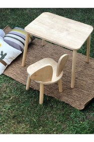 Resim SEAPOL Mickey Naturel Model 1 Adet Çocuk Masası Ve 1 Adet Sandalyeden Oluşan Takım 