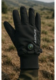 Resim Single Sword Uzun Parmaklı Dokunmatik Parmak Özellikli Pusula Ve Termometreli Eldiven M-siyah 