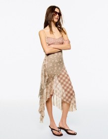 Resim Bershka Askılı Midi Elbise Renkli 