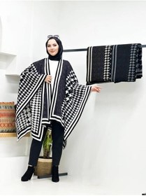 Resim 02Lady Fashion kadın çift taraflı kullanılabilen desenli triko şal panço 