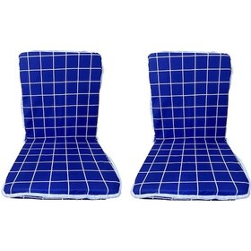 Resim Sandalye Minderi 2 Adet Bağcıklı Bahçe Minderi Arkalıklı(Mavipano (551697680) 