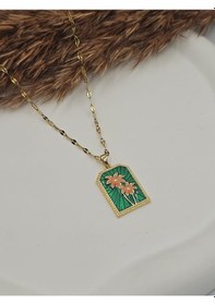 Resim The Green Palm Tarot Kartı Çelik Kolye Altın 