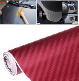 Resim Araba Dekoratif 3d Karbon Fiber Pvc Çıkartması, Boyut: 127cm X 50cm Red 