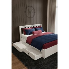 Resim Renazzo Mobilya Stark 4 Çekmeceli Modern Karyola - 1. Sınıf 18 mm Mdf ve Tekerlekli Geniş Depolama Alanlı Karyola 