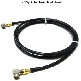 Resim ANKTEK 60 cm L Tipi F Konnektörlü 90 Derece Çevirmeli Hazır Anten Uydu Kablosu “Tak Çalıştır” Siyah 