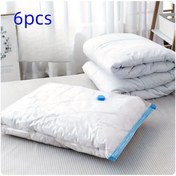 Resim 6'lı Vakum Kapalı Depolama Çantaları, 50.8x71.12 cm, Giysiler, Yastıklar, Yorganlar, Battaniyeler, Yatak Eşyası için Plastik Dikdörtgen Sıkıştırma Çantaları - Uzay Tasarruflu Seyahat Dostu, Zip Kapatma, Güç Gerektirmez 