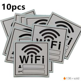 Resim 10 Adet WiFi Sinyal Etiketleri - Şeffaf WiFi Göstergesi ile Kendinden Yapışkanlı Termal Kağıt Etiketleri, 10x10cm, Ofis, Kahve Dükkanı, Ev Duvarı Hatırlatmaları için, WiFi Etiketleri, Ofis Gereksinimleri, Minimalist Tasarım, Kolay Kurulum 