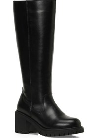 Resim Butigo 25k-6009 5pr Siyah Kadın Topuklu Çizme 000000000102054645 Siyah 