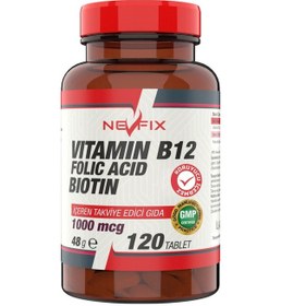 Resim Nevfix Vitamin B12 Folic Acid Biotin 120 Tablet 