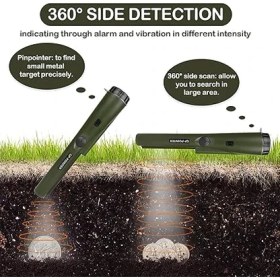 Resim Shine Taşınabilir Metal Dedektörü, Entegre LED Göstergeli Su Geçirmez Pinpointer Metal Dedektörü, Hazine Avı Için 360° Tarama Pimi Işaretçi Metal Vizör 