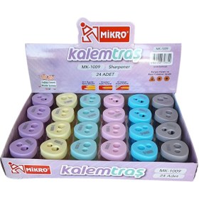 Resim Mikro Çift Delikli Üçgen Kapaklı Kalemtıraş Pembe 1'li 