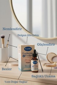 Resim 7 Doğal Yağlı Kaş Kirpik Bakım Serumu Fırça Hediyeli - Hint Yağı ve E Vitamini Besleyici 30 ml 