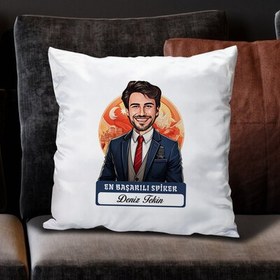 Resim Karikatürlü En Başarılı Erkek Spiker Yastık 