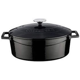 Resim Lava Döküm Oval Tencere 21x25 Cm - Siyah 