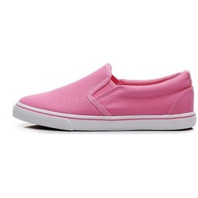 Resim Pembe/beyaz Kadın Beyaz Kanvas Ayakkabılar Rahat Düz Topuklu Rahat Ayakkabılar Yaz Kore Versiyonu Pembe - Beyaz 