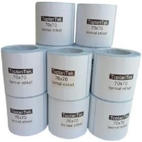 Resim TOPTANTEK 70x70 Termal Etiket 1.kalite (TAM METRAJ) Toplam 12 Rulo 