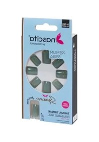 Resim 24 Adet Renkli Takma Tırnak Seti - Kare Model 