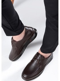 Resim Poce Hakiki Deri Comfort Ortopedik Erkek Günlük Ayakkabı, Baba Ayakkabısı, Ortopedik Ayakkabı 