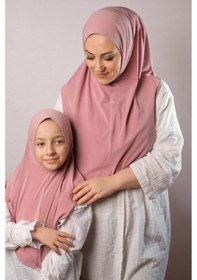 Resim Hürrem Bone Pudra Pratik Anne Kız Kombin Tesettür Eşarp Sandy Düz Hijab 230812 06 Pudra 