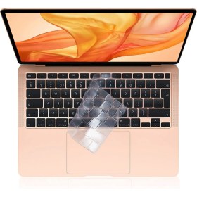 Resim NovStrap Macbook Air 2018-2020 13 Inch A2179 ile Uyumlu Türkçe Q Klavye Slim Şeffaf Klavye Koruyucu Kılıf 
