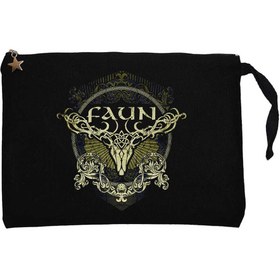 Resim Faun Hirsch Siyah Clutch Astarlı Cüzdan / El Çantası - Siyah 