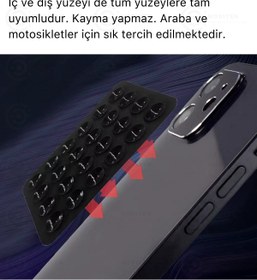 Resim Noriyen Premium Seri Vantuzlu Tüm Yüzeylere Uygun Cep Telefonu İçin Kaymaz Silikon Yapışkanlı Telefon Tutucu 
