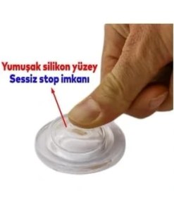 Resim Skygo Silikon Kapı Stoperi Tamponu Yapışkanlı Şeffaf Kapı Kolu Stopu Sessiz Stop 