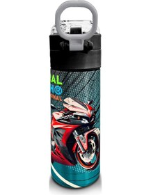 Resim Coral High Kids Gri Nefti Anime Motorsiklet Desenli Pipetli Ve Direkt İçim Çelik Termos 500 Ml 31965 Mavi - Pembe - Sarı - Siyah 