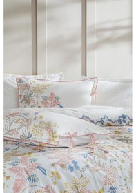 Resim Puffy Rosalin Çift Kişilik Krep Nevresim Takımı - Beyaz Beyaz 