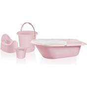 Resim 5'li Banyo Tuvalet Seti Pembe 