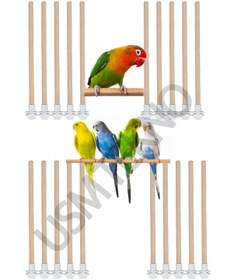 Resim Usmtekno Kuş Tüneği Ahşap Tünek Ağaç Tünek Tahta Tünek 20 Adet 25 CM Beyaz 