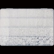 Resim 11300 adet Beyaz Düz Sırtlı İnci Boncuk, 24 Bölmeli Kutu - DIY Tırnak Sanatı & Telefon Kılıfı Süslemeleri için İdeal, Kokuşuz El Sanatları Aksesuarları, İnci Takı 
