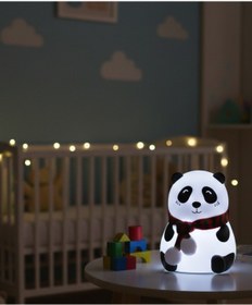 Resim Panda Figürlü Silikon Gece Lambası Bebek & Çocuk Odası Beyaz 