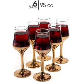 Resim Mest Titanyum 6 Parça Gold Kahve Yanı Su Bardağı Seti - 95 Cc Titanyum Gold 
