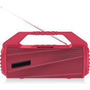 Resim New Rixing Nr- 4025FM Ekranlı Taşınabilir Tutacaklı Antenli Bluetooth Hoparlör - Kırmızı (Yurt Dışından) 