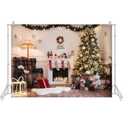 Resim Hombey Noel Temalı 2.1x1.5m Fotoğraf Arka Planı Poliester, W-2700 Modeli 