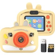 Resim Gajeena H9s Çocuklar İçin 1080p Çift Kameralı Dijital Fotoğraf Makinesi, 8x Zoom, 32gb Tf Kart, Usb Bağlantı, Bej Renk 