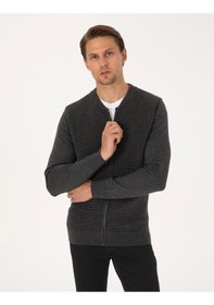 Resim Pierre Cardin Erkek Açık Gri Melanj Hırka Triko 50317333-vr091 Açık Gri Melanj 